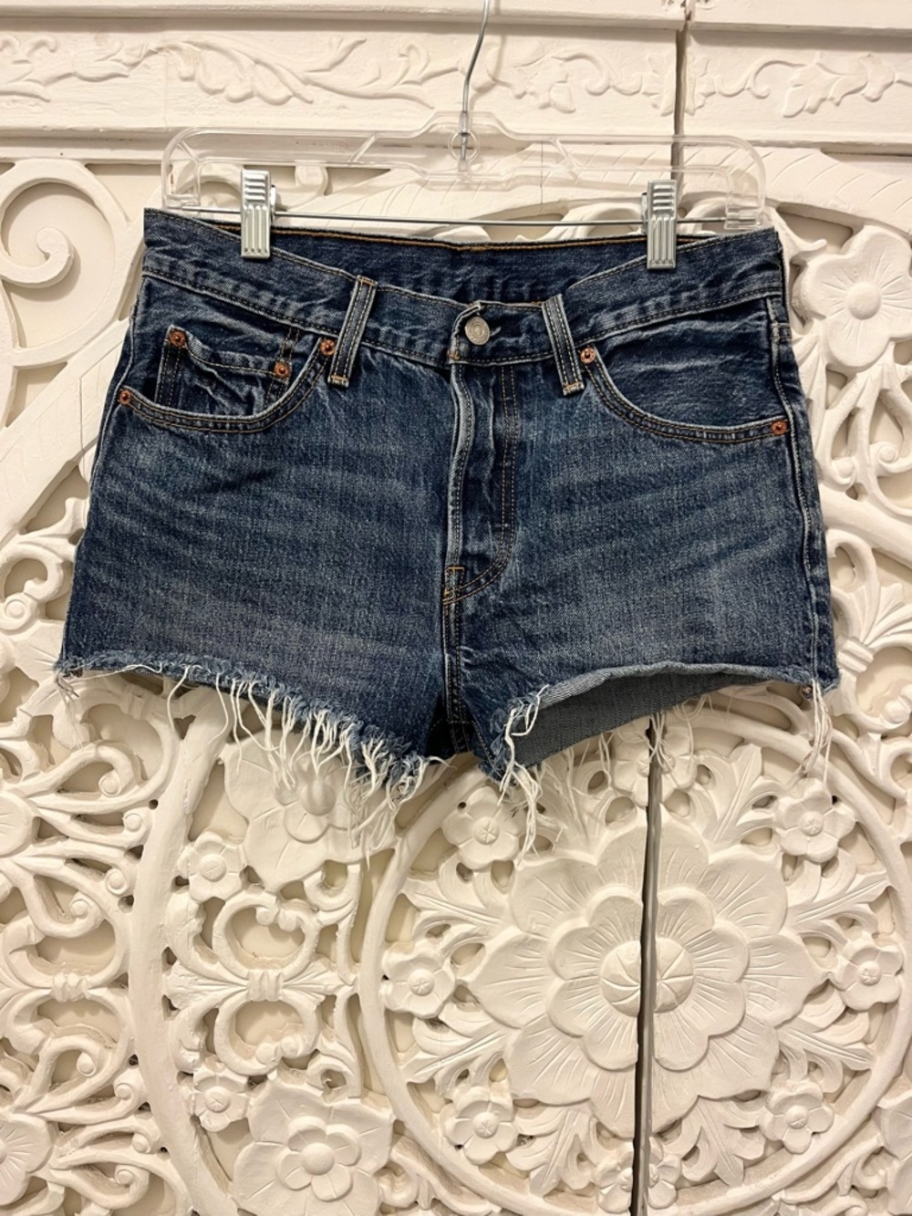 Levi’s 501 Cutoff Shorts W27 High Rise Distressed Denim